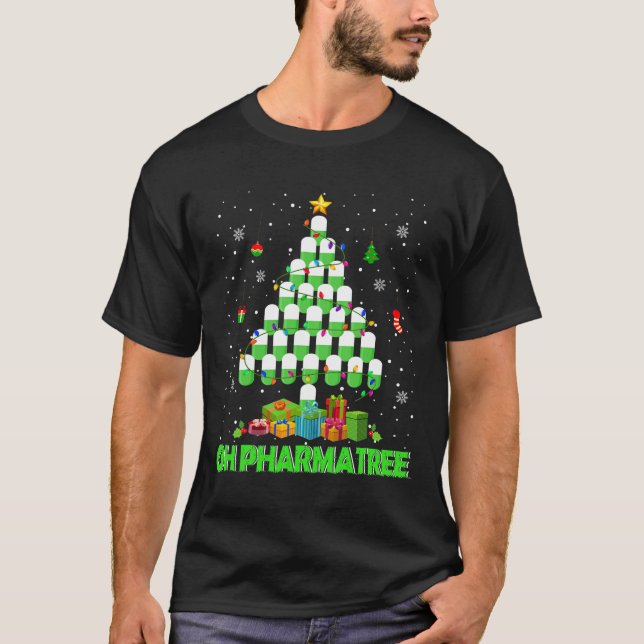 Camiseta Oh Farmacia Pharmatree de Árbol de Navidad Medicin (Anverso)