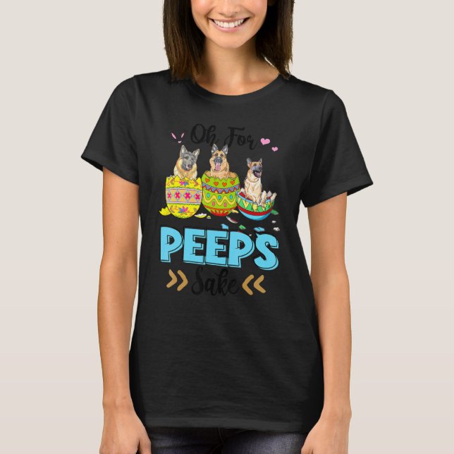 Camiseta Oh For German Shepherd Sake  Easter Bunny Ear Egg (Anverso)