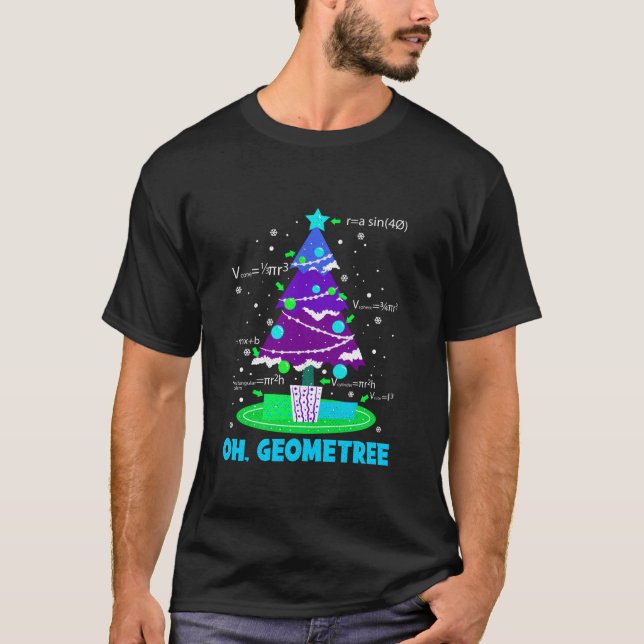 Camiseta Oh Geometree Christmas Tree Geometry Math Long Sle (Anverso)