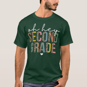 Camiseta Oh Hey 2do grado de vuelta al leopardo escolar por