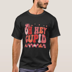 Camiseta Oh Hey Cupido Retro Groovy Pareja El día de San Va