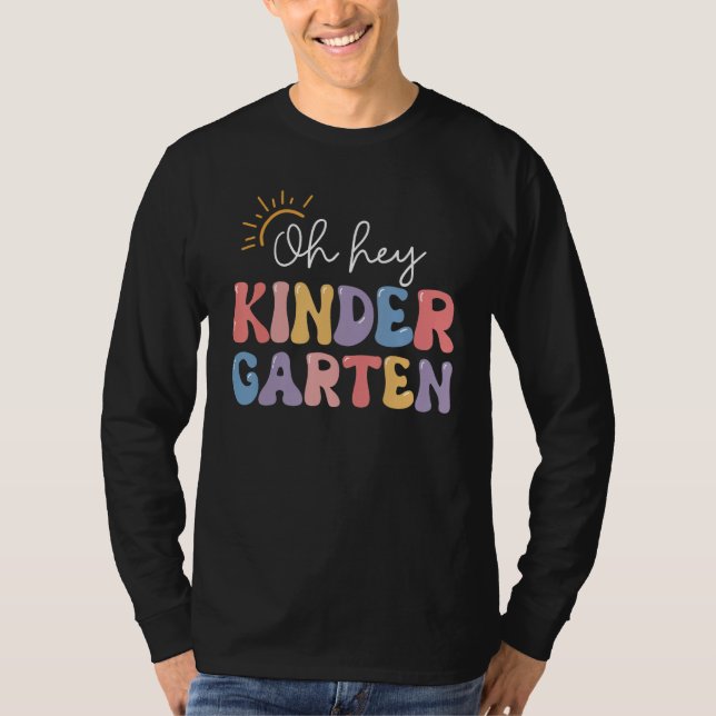Camiseta Oh Hey Kindergarten Retro Happy First Day Back To  (Anverso)