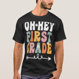 Camiseta Oh Hey Primer Grado Retro Groovy Estudiante 1s