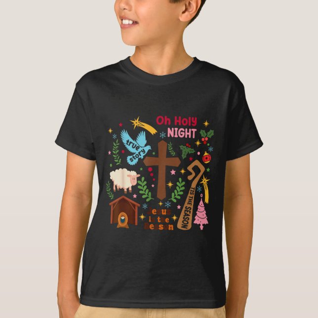 Camiseta Oh Holy Night Jesus Is The Reason Christian Christ (Anverso)