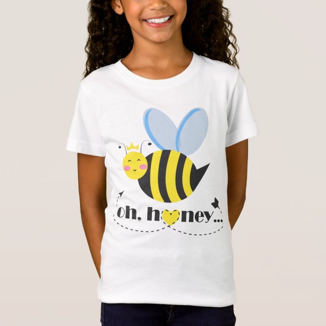 Camiseta Oh Honey Valentines reina Bee personaje con tiara (Anverso)