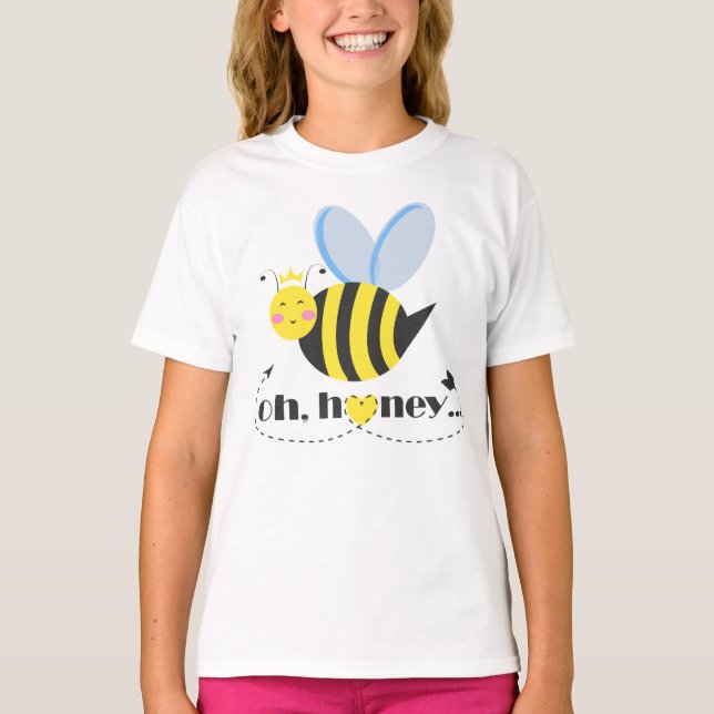 Camiseta Oh Honey Valentines reina Bee personaje con tiara (Anverso)