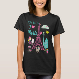 Camiseta Oh la la I love Paris Eiffel Tower French Traditio