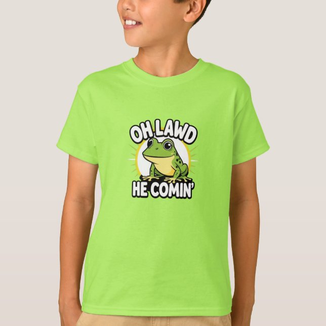 Camiseta Oh Lawd He Comin’ Funny Frog T-Shirt (Anverso)