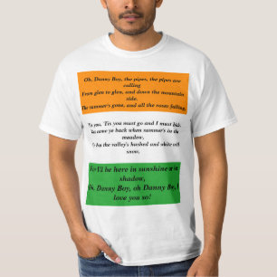 Camiseta Oh letras de la canción del día de St Patrick de