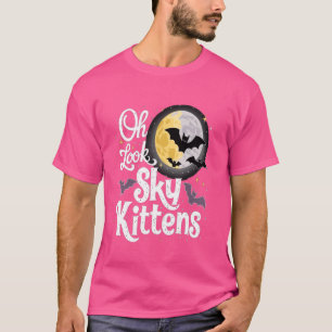 Camiseta Oh Look Sky Kittens Funny Halloween Bat Lovers