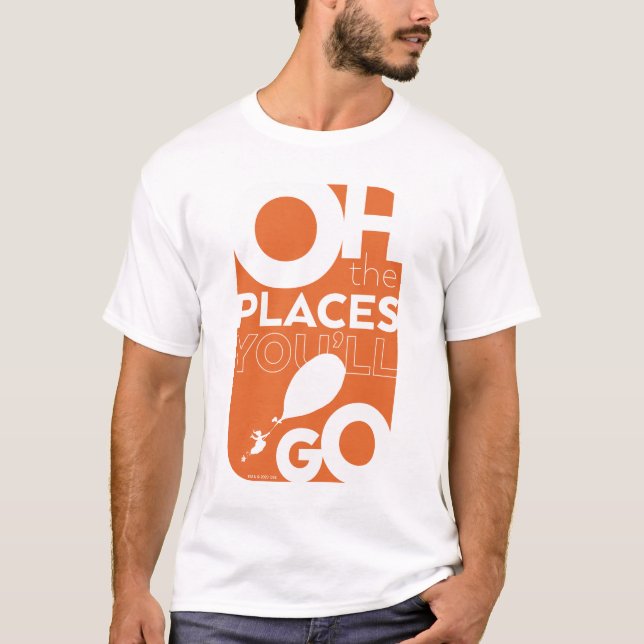 Camiseta ¡Oh, los lugares a los que vas! Tipeografía naranj (Anverso)