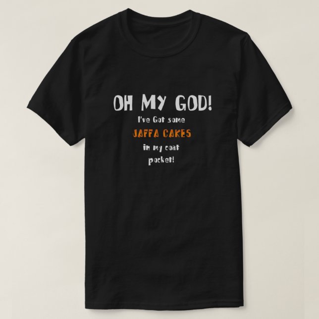 CAMISETA OH MI DIOS JAFFA CAKES (Diseño del anverso)