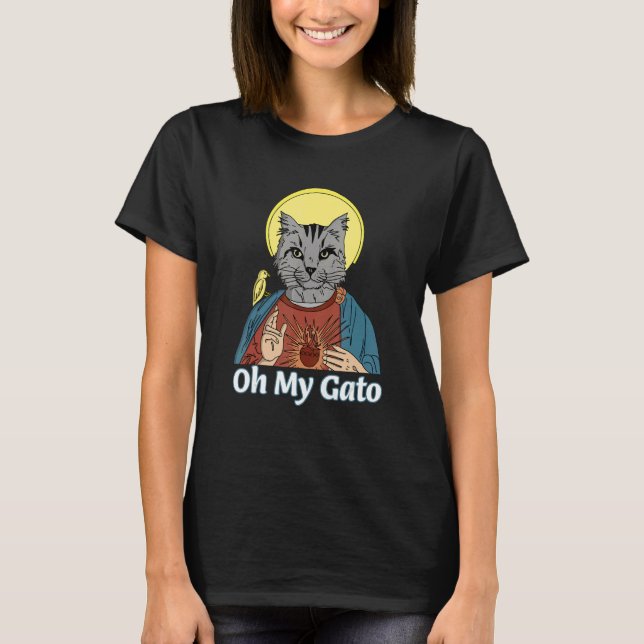 Camiseta Oh Mi Gato Jesús Dios Felinos del Gato (Anverso)