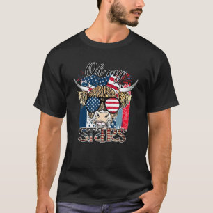 Camiseta Oh My Stars Cow Highland Cow With 4th July America
