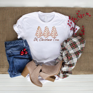 Camiseta Oh Navidad Árbol Pastel de Navidad Festividad Mode