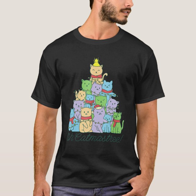 Camiseta Oh Navidades Catmastree Catástrofes Árbol Gato de  (Anverso)