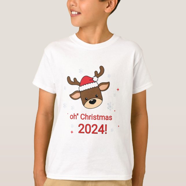 Camiseta Oh Navidades de venado T-Shirt Trendy Kids Holiday (Anverso)