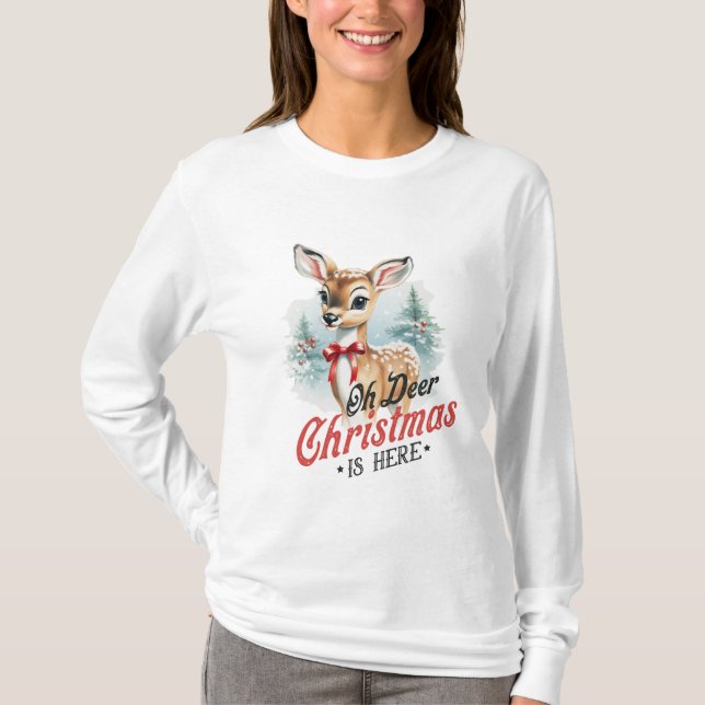 Camiseta Oh Navidades de venados aquí (Anverso)