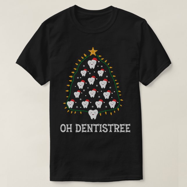 Camiseta Oh Navidades Dentistree Árbol de dientes (Diseño del anverso)