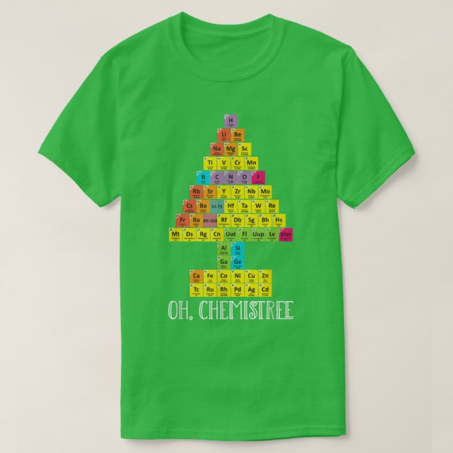 Camiseta Oh Navidades Químicos Periódico de Ciencia Química (Diseño del anverso)