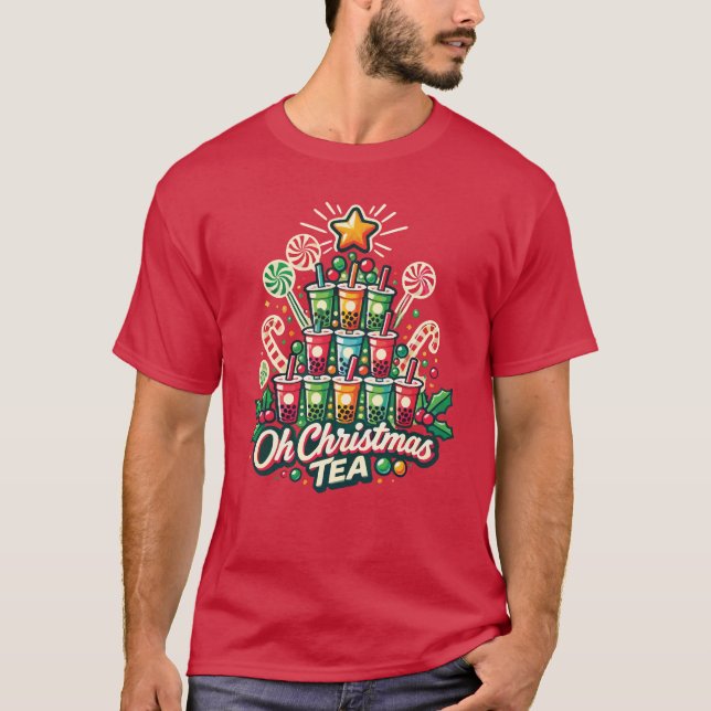 Camiseta Oh Navidades Tea - Funny Boba Bubble Tea Holiday (Anverso)