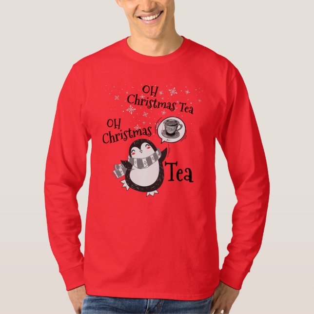 Camiseta Oh Navidades Tea Penguin Lover - Té Drinker (Anverso)