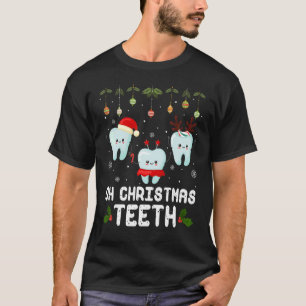 Camiseta Oh Navidades Teeth Dental Dentista Higiénico Navid