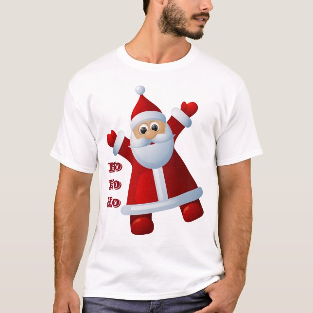 Camiseta ¡Oh! ¡Oh! ¡Oh! Cute Santa Claus Feliz Navidad (Anverso)