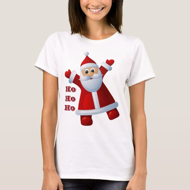 Camiseta ¡Oh! ¡Oh! ¡Oh! Cute Santa Claus Feliz Navidad (Anverso)