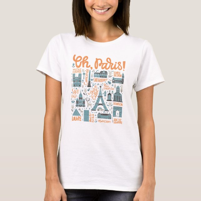 Camiseta Oh, Paris! | Town Typography (Anverso)