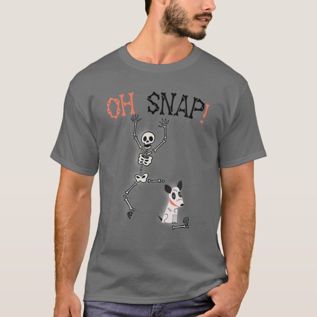 Camiseta Oh Perro Snap Comer Skeleton Trajes Clásicos, Hall (Anverso)