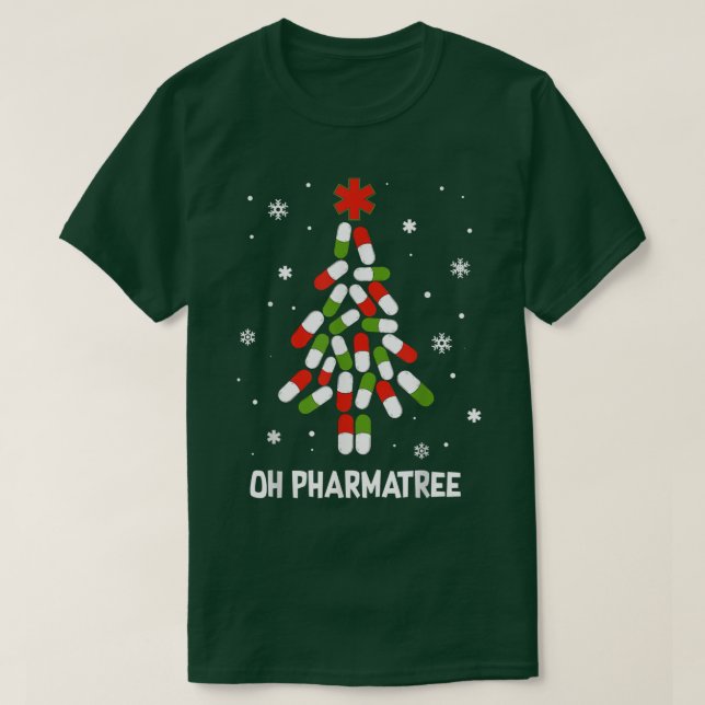 Camiseta Oh Pharmatree Pills Christmas Tree Lights Pharmaci (Diseño del anverso)