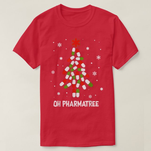 Camiseta Oh Pharmatree Pills Christmas Tree Lights Pharmaci (Diseño del anverso)