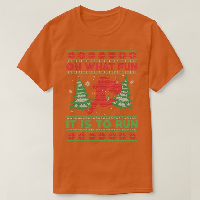 Camiseta Oh Qué Diversión Es Correr Navidades Haciendo Rega (Diseño del anverso)