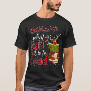 Camiseta Oh Qué Diversión Es Leer Navidades Cortos Renos