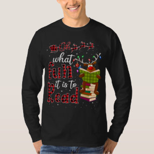 Camiseta Oh Qué Diversión Es Leer Navidades Cortos Renos