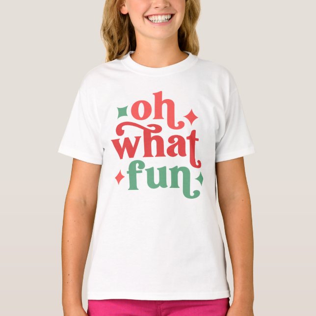 Camiseta Oh Qué Diversión - Tipografía festiva (Anverso)