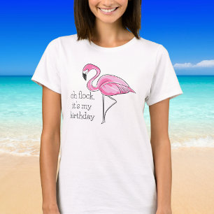 Camiseta Oh Rebaño Es Mi Cumpleaños Flamenco Rosa