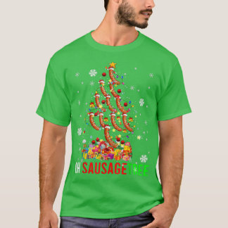 Camiseta Oh Sausage Tree Funny Xmas Tree Light Santa Sausag