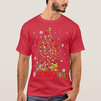Camiseta Oh Sausage Tree Funny Xmas Tree Light Santa Sausag