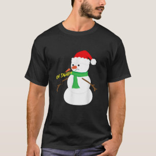 Camiseta Oh Snap Broken Nose Arm Snowman Navidades T Shirt