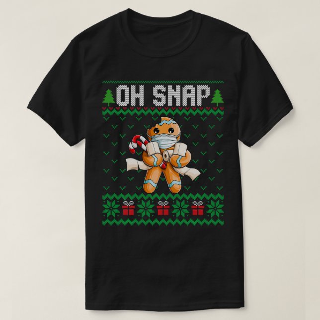 Camiseta Oh Snap Christmas  Funny Gingerbread Man Gift  (Diseño del anverso)
