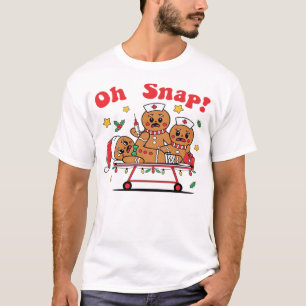 Camiseta Oh Snap Enfermera Escolar de Pan de Jengibre Navid