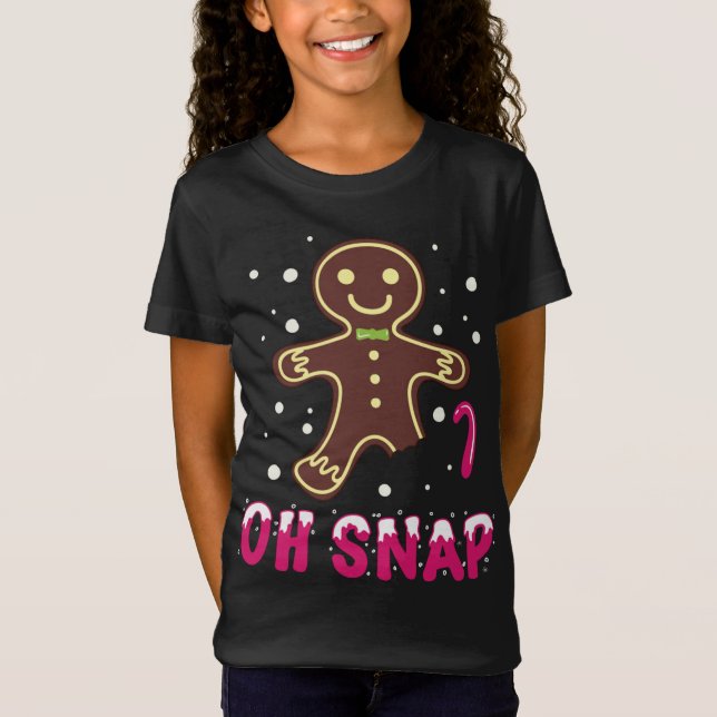 Camiseta Oh Snap Funny Cute Navidades Gingerbread Man (Anverso)