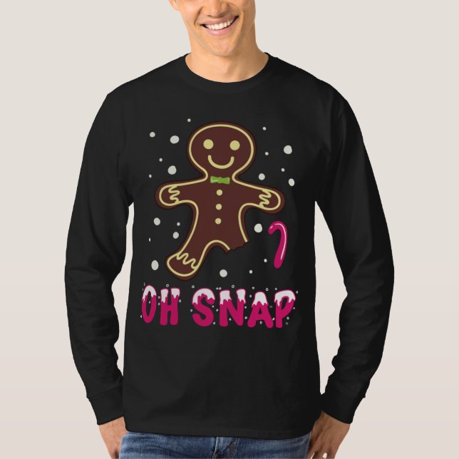 Camiseta Oh Snap Funny Cute Navidades Gingerbread Man (Anverso)