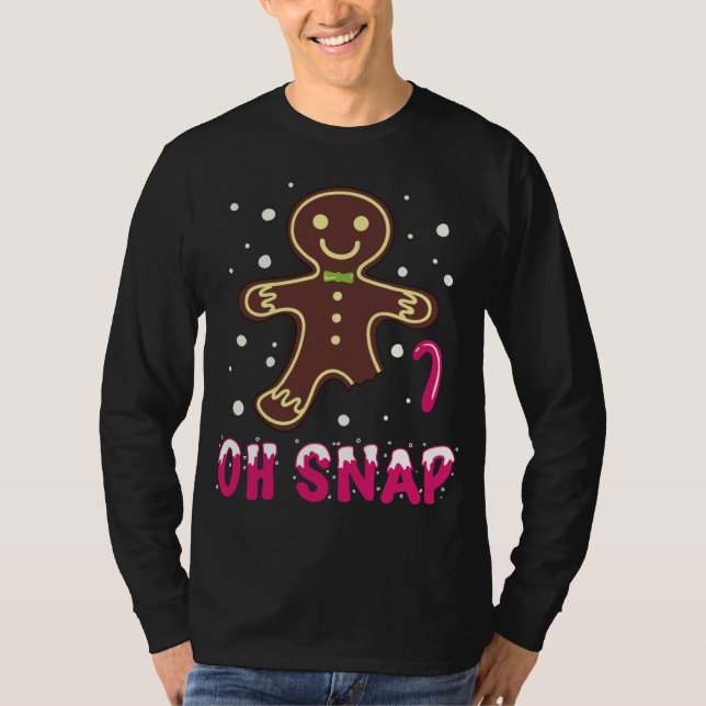 Camiseta Oh Snap Funny Cute Navidades Gingerbread Man (Anverso)