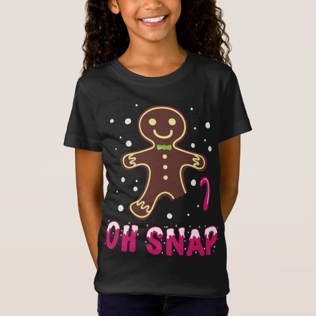 Camiseta Oh Snap Funny Cute Navidades Gingerbread Man (Anverso)