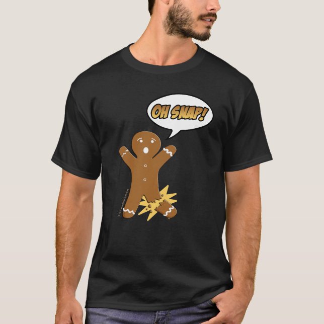 Camiseta Oh Snap Funny Navidades Gingerbread Man Broken Leg (Anverso)