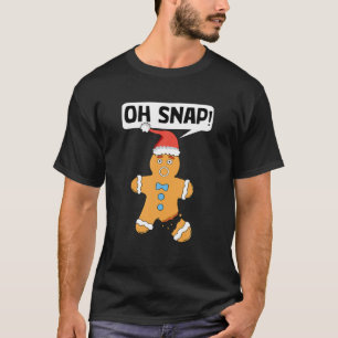 Camiseta Oh Snap Funny Navidades Gingerbread Man Broken Leg