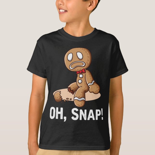 Camiseta Oh Snap Gingerbread Cookie Man Broken Leg Amputee (Anverso)